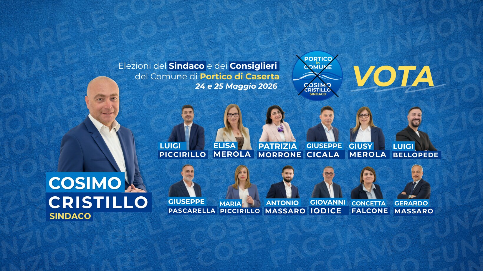 Tutta la squadra – Portico in Comune con Cosimo Cristillo Sindaco